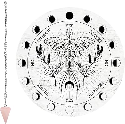 CRASPIRE Moth Pendulum Board Divination Kit Wooden Altar Wiccan Wand Rose