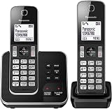 Panasonic KX-TGD322 Cordless Phone Nuisance Call Blocker Dual Pack Black &