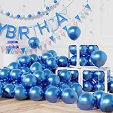AULE Metallic Blue Balloons 5 inch 50 Pcs Blue Latex Balloons Chrome Helium Shiny Thicken Balloon Perfect Party Decoration for Wedding Birthday Baby Shower Graduation Christmas Carnival