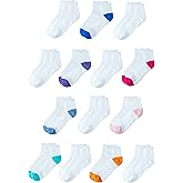 Amazon Essentials Unisex Kids and Toddlers' Cotton Ankle Socks for Boys Girls Toddlers, 14 Pairs