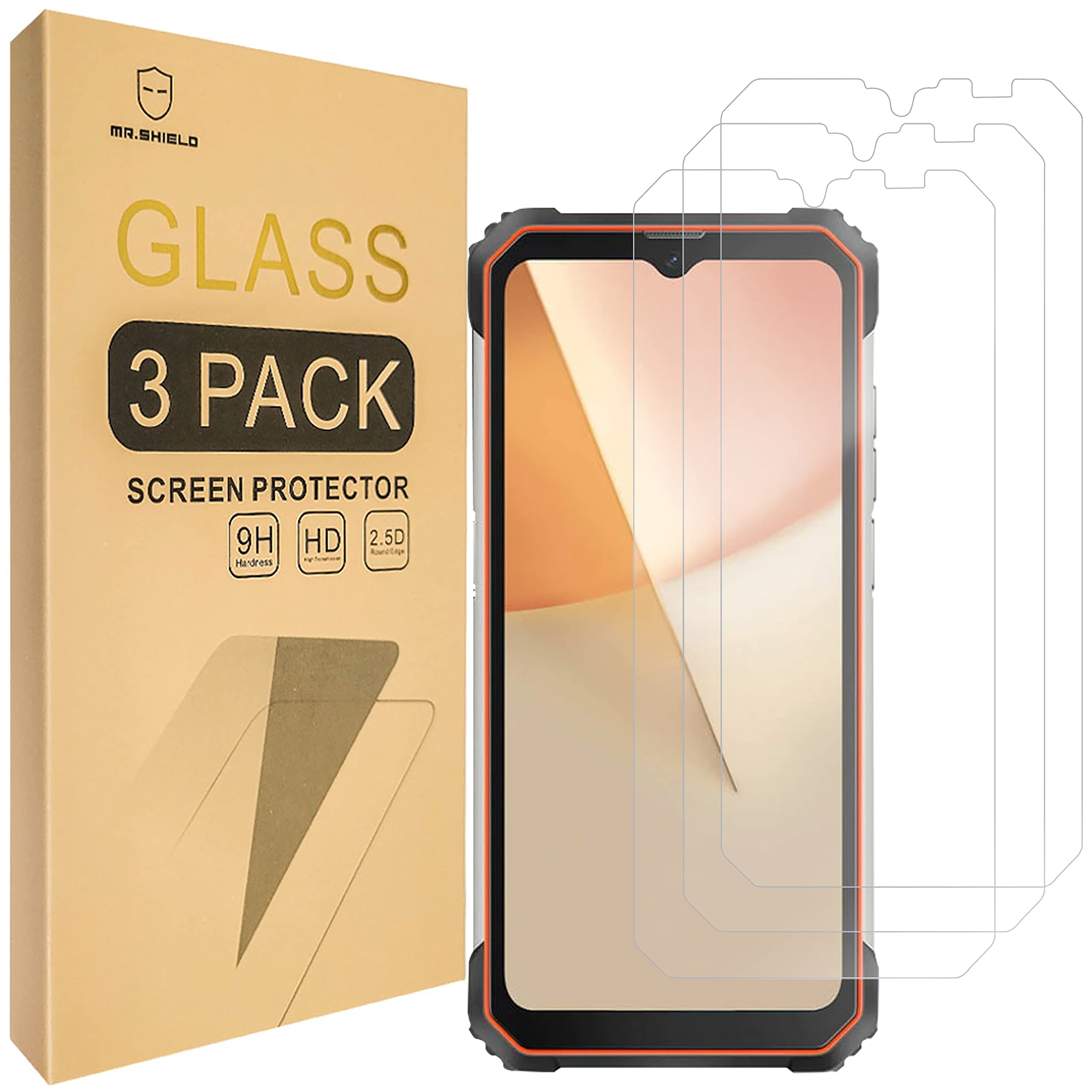 Mr.Shield Screen Protector For Blackview BL8800 / Blackview BL8800 Pro 5G [Tempered Glass] [9H Hardness] [3-Pack] Screen Protector