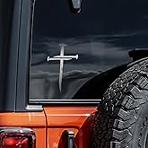 Cross with Nails Decal Vinyl Sticker Auto Car Truck Wall Laptop | Silver | 4