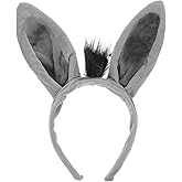 Zerodeko Donkey Ears Headband, Animal Ears Cosplay Headband, Cute Donkey Costume s Hair Hoop for Cosplay Dress up Party