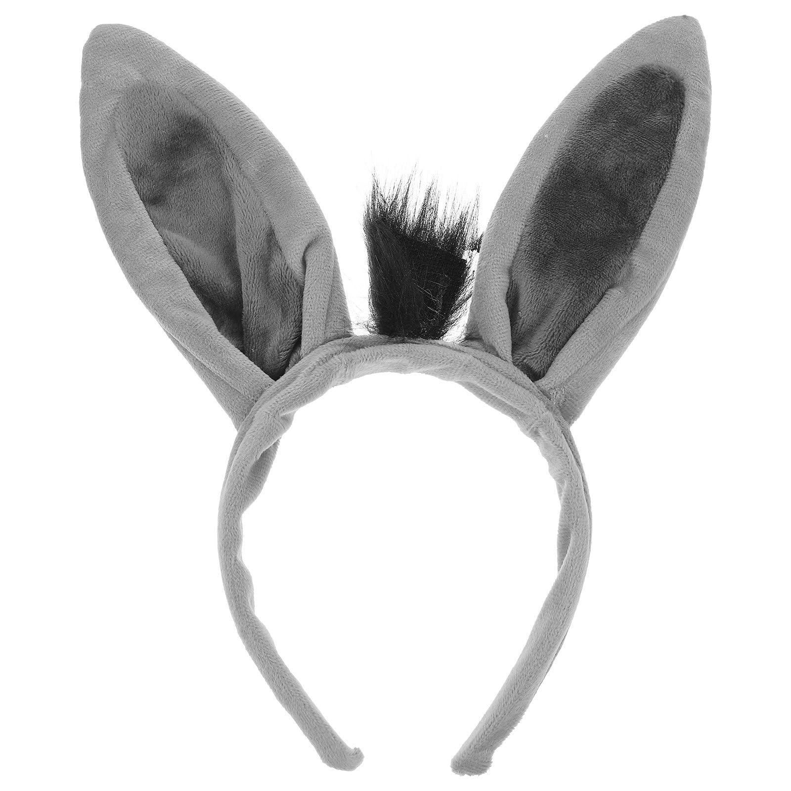 TOYANDONA Cute Donkey Ears Headband: Funny Donkey Ears Hairband, Soft Animal Hairband, Comfortable Animal Costume Accessory Adults & Kids - Perfect for Halloween, Cosplay, Themed Parties (grey)