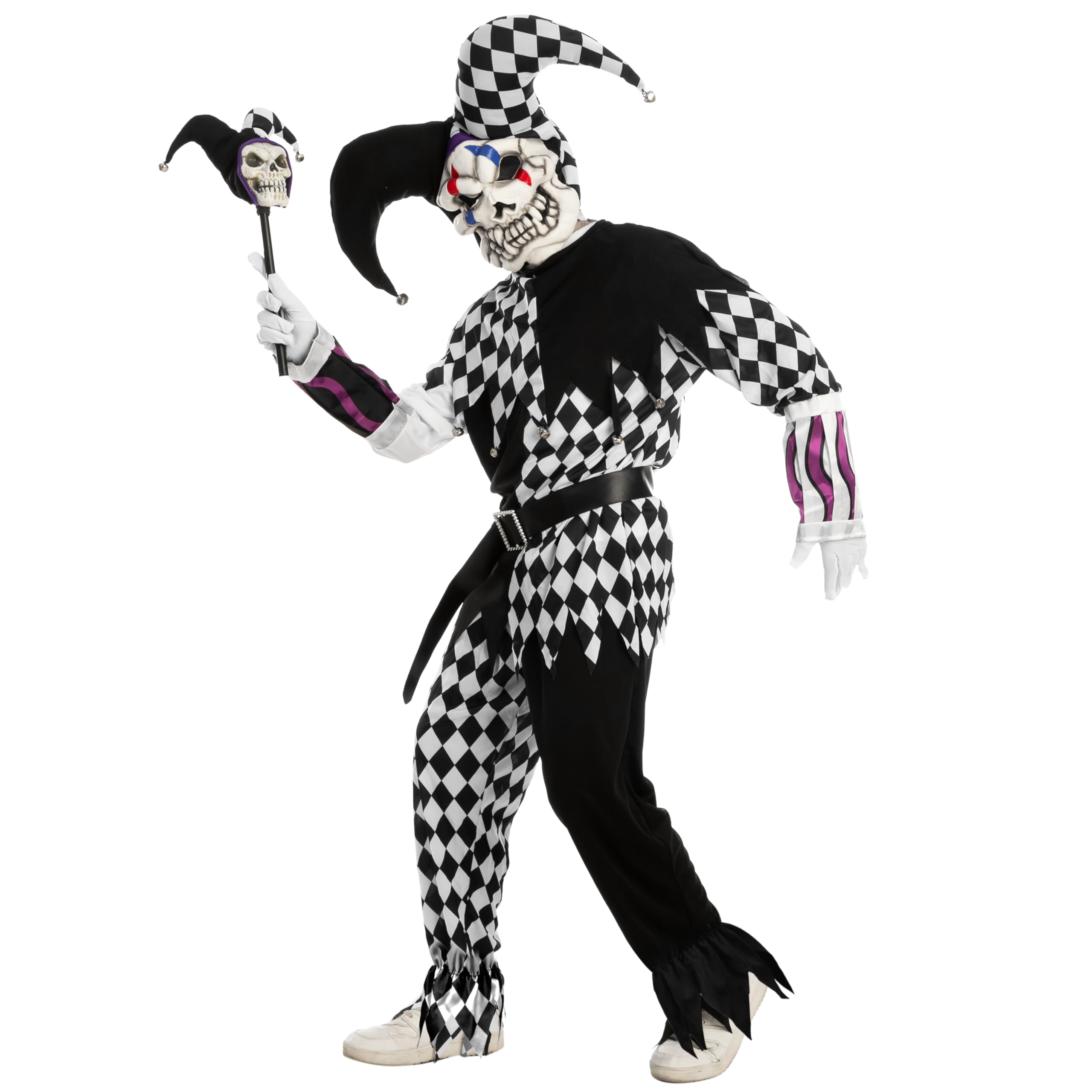Spooktacular Creations Halloween Clown Kids Costume with Mask for Scary Clown Costume Party-Black, XL