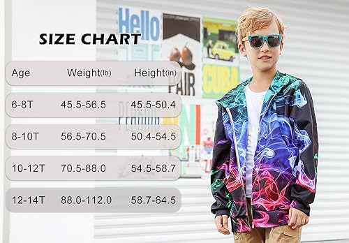 uideazone Teen Kids Boys Zip Up Hooded Sweatshirt 9t Fashion Smoke