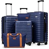 Cosbarn Luggage Sets 5 Piece Suitcases with Wheels, Suitcase Set ABS Hard Case Luggage with Spinner Wheels Durable Travel Luggage