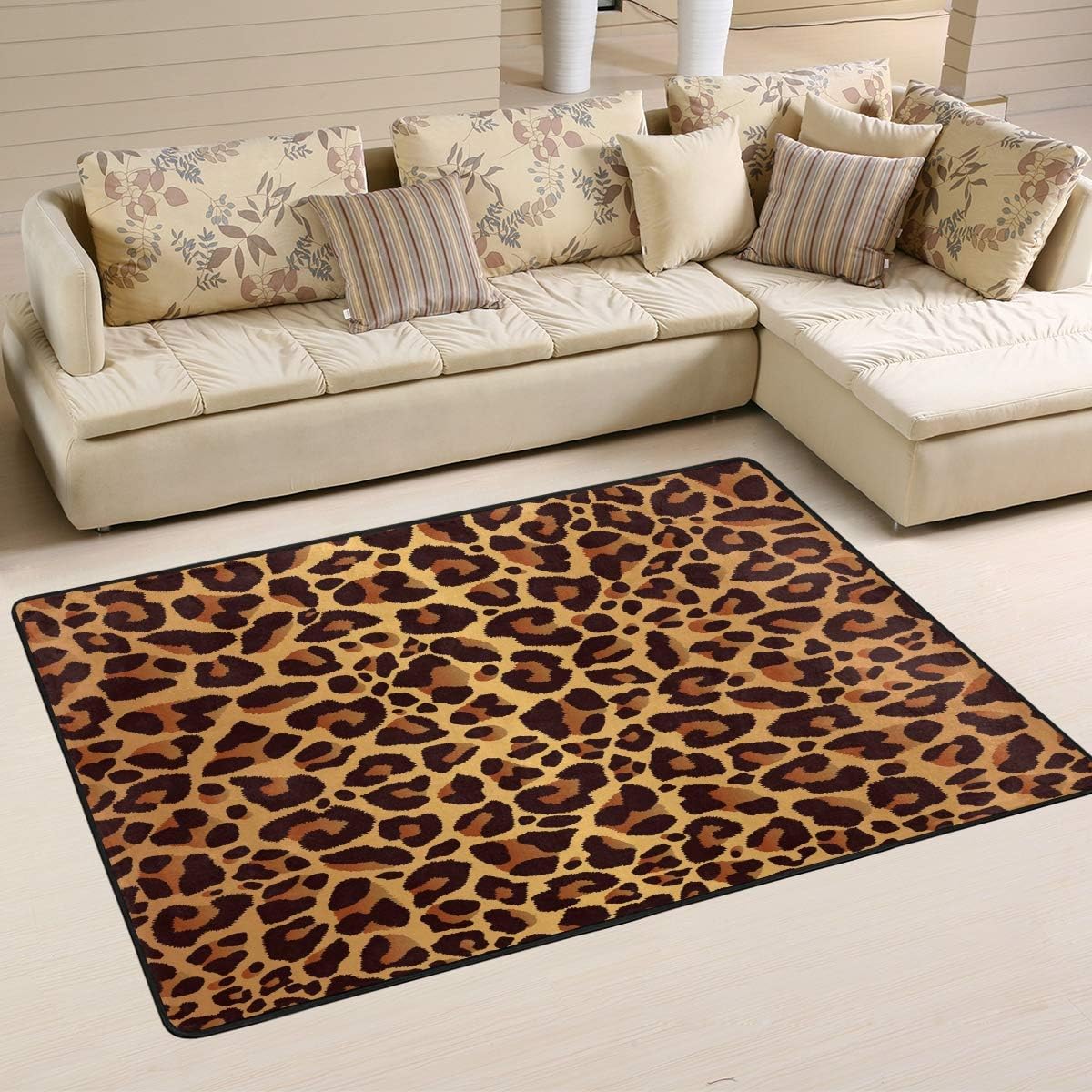 Amazon.de: Mnsruu Teppich mit Leopardenmuster, Vintage-Stil, für