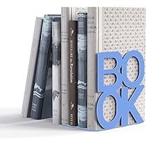 VFINE 4-Piece Modern Metal Bookends For Shelves, Black Tree Book Ends For Books