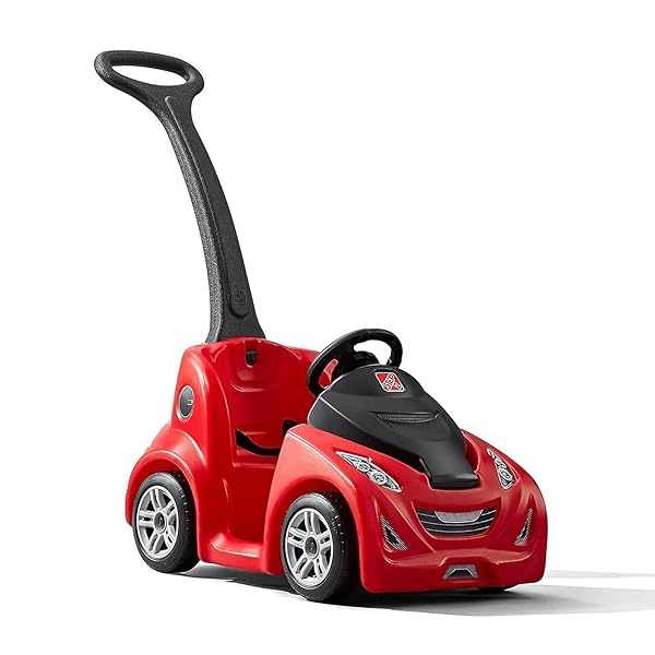 STEP2 PUSH AROUND BUGGY GT KIDS PUSH CAR, RIDE ON TOY, STROLLER SUBSTITUTE, INCLUDES SEAT BELT & HORN, MADE OF DURABLE PLASTIC, MAX WEIGHT 50 LBS., FOR TODDLERS 1.5-3 YEARS OLD, RED