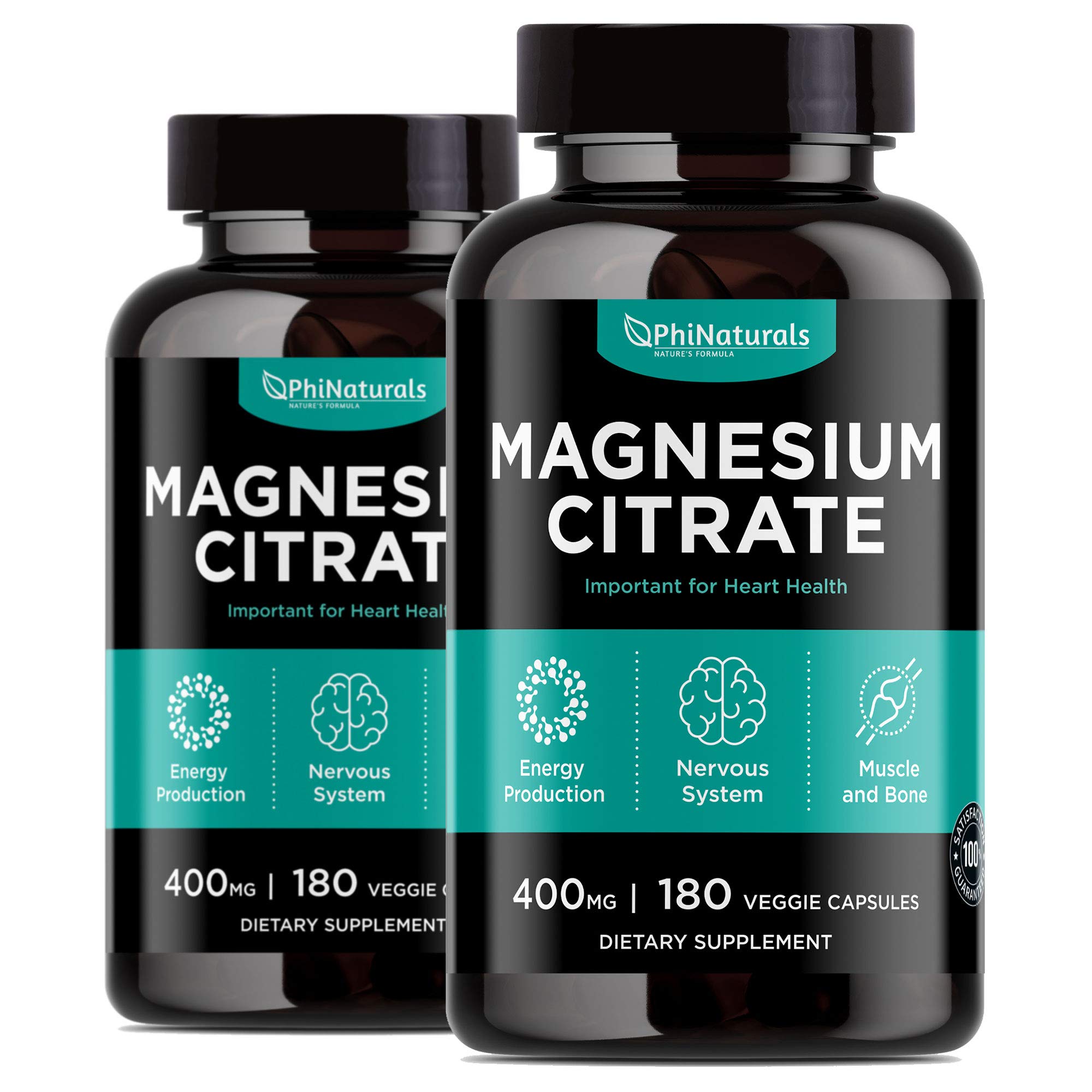 Buy Magnesium Citrate Powder s 400mg (Pack of 2) [180 Count] Pure Non