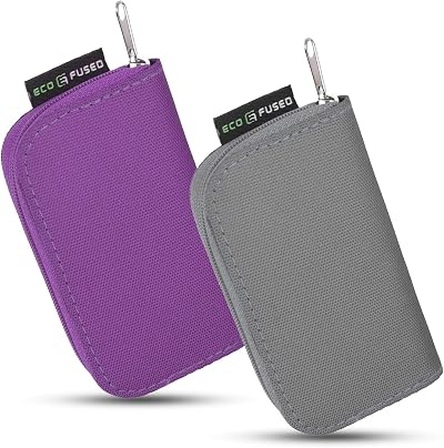 ECO-FUSED Memory Card Case 44 Slots 22+22 8 Pages Dual Pack Grey Purple