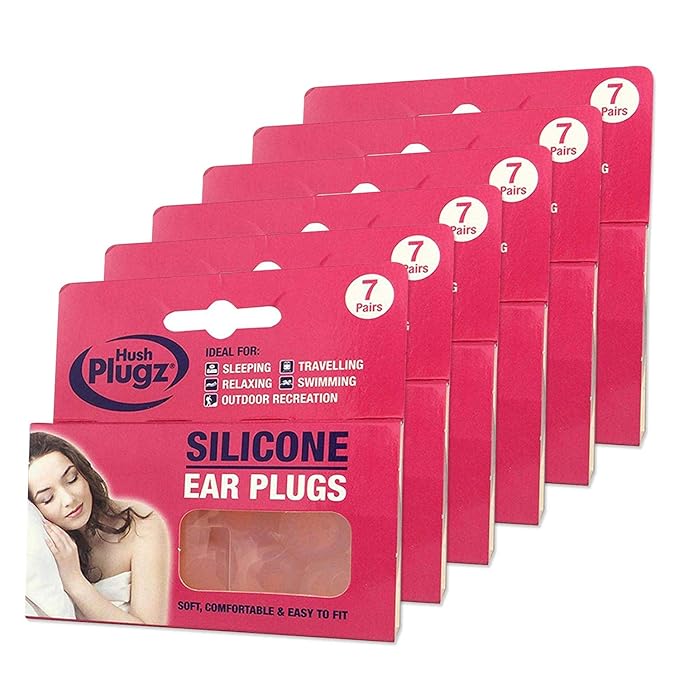 Hush 7 Pairs Plugz Silicone Earplugs Pack of 7 (6 Packs) Amazon.co