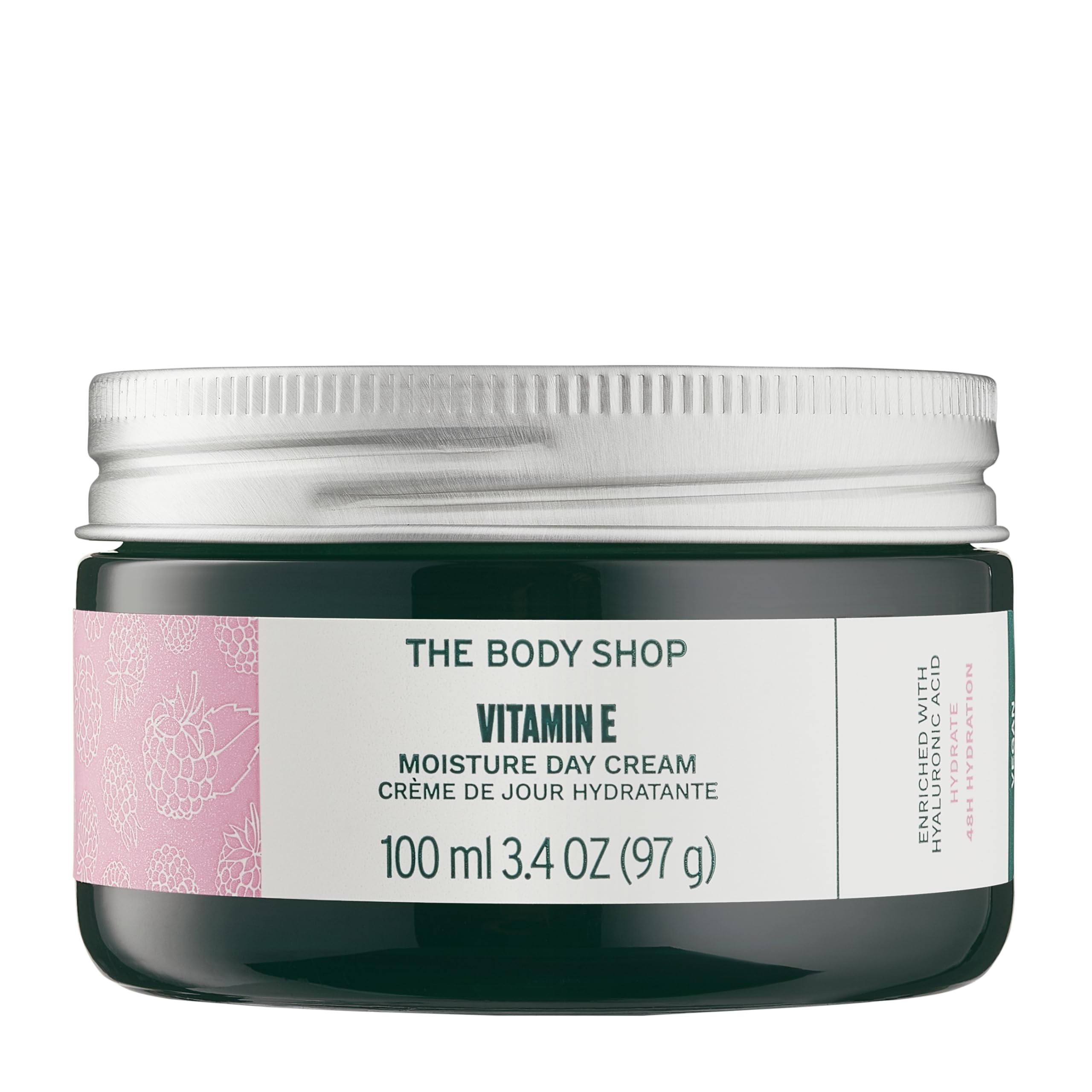The Body Shop Vitamin E Moisture Day Cream (1x 100ml), Lightweight Face Moisturiser Suitable for Dry Skin, 48hr Hydrating Face Cream with Hyaluronic Acid & Vitamin E, Moisturiser for Women