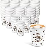 Ginkgo 200 Count 8 oz Paper Cups, Leak-Proof Disposable Coffee Cups for Hot Beverages, Cocoa, Chocolate, Coffee Bar Accessories