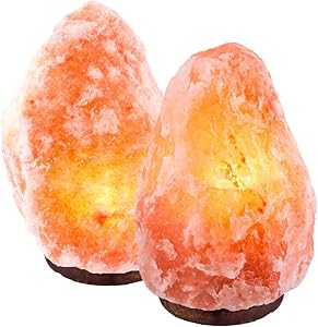 2 Natural Himalayan Pink Salt Lamp w/ Bulb & Cord