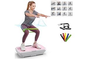 VITALWALK 3D Vibration Plate Exercise Machine for Lymphatic Drainage & Weight Loss, 330lbs Capacity Home Gym, 5 Yoga Belts & 2 Resistance Bands Whole Body Vibrating Platform Board, Fat Burner, Quiet, Fitness