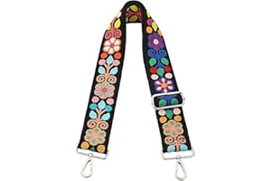 MIRIFRIGE Crochet Flower Purse Strap,Knit Wide Replacement Crossbody for Shoulder Strap Bag Adjustable 2inch Guitar Strap