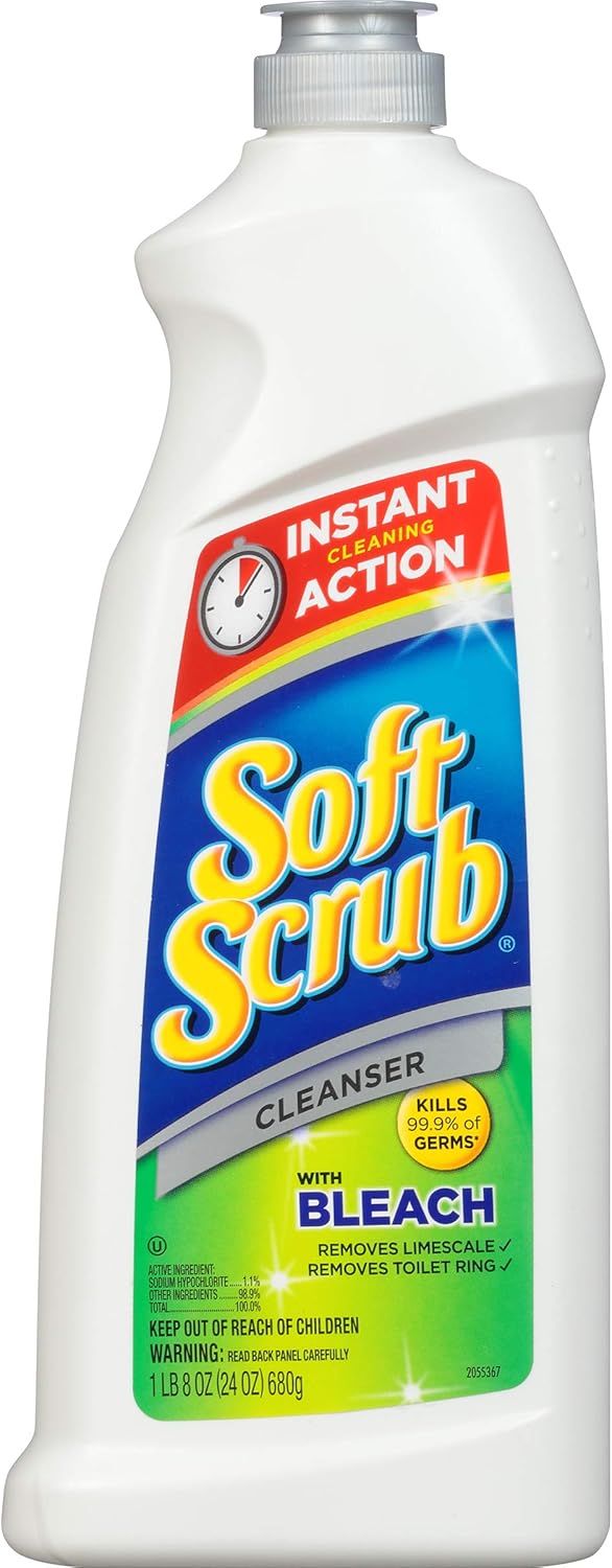 Soft Scrub Cleanser with Bleach Surface Cleaner, Kills 99.9% of Germs, 24 Fluid Ounces