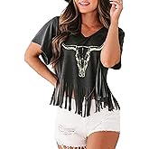 Nashville Tshirt for Women Country Concert Fringe Tops Country Music Shirts Short Sleeve Cowgirl Graphic Tees