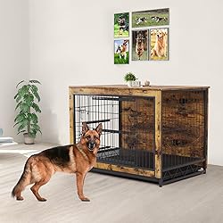 TLSUNNY Dog Crate Furniture, 44.1" Wooden Dog