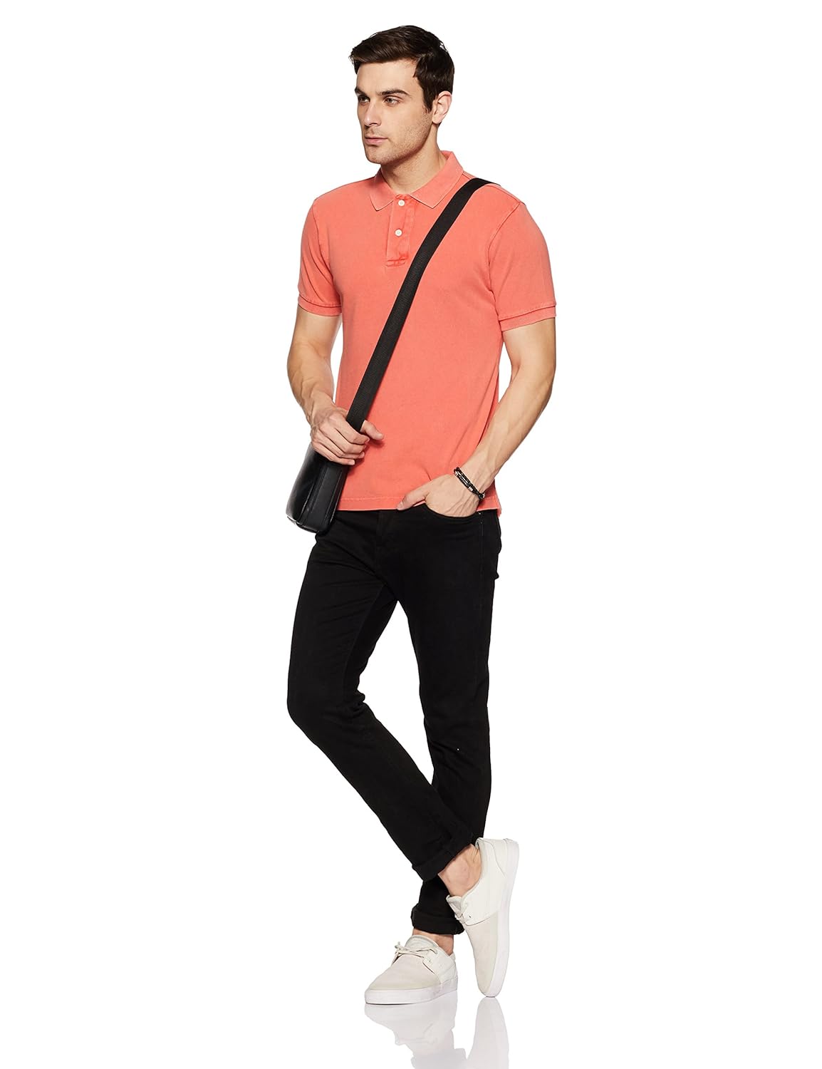 symbol amazon brand men's plain regular fit polo