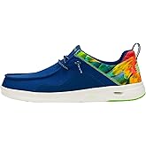 HEYDUDE Men's Wally Hey2O Margaritaville Slip On Shoe | Parrot Print Loafer | Elastic Laces, Breathable Cotton Canvas, Odor Reducing Cushioned Insole, Flexible Outsole, Pull Tab, Machine Washable Cold