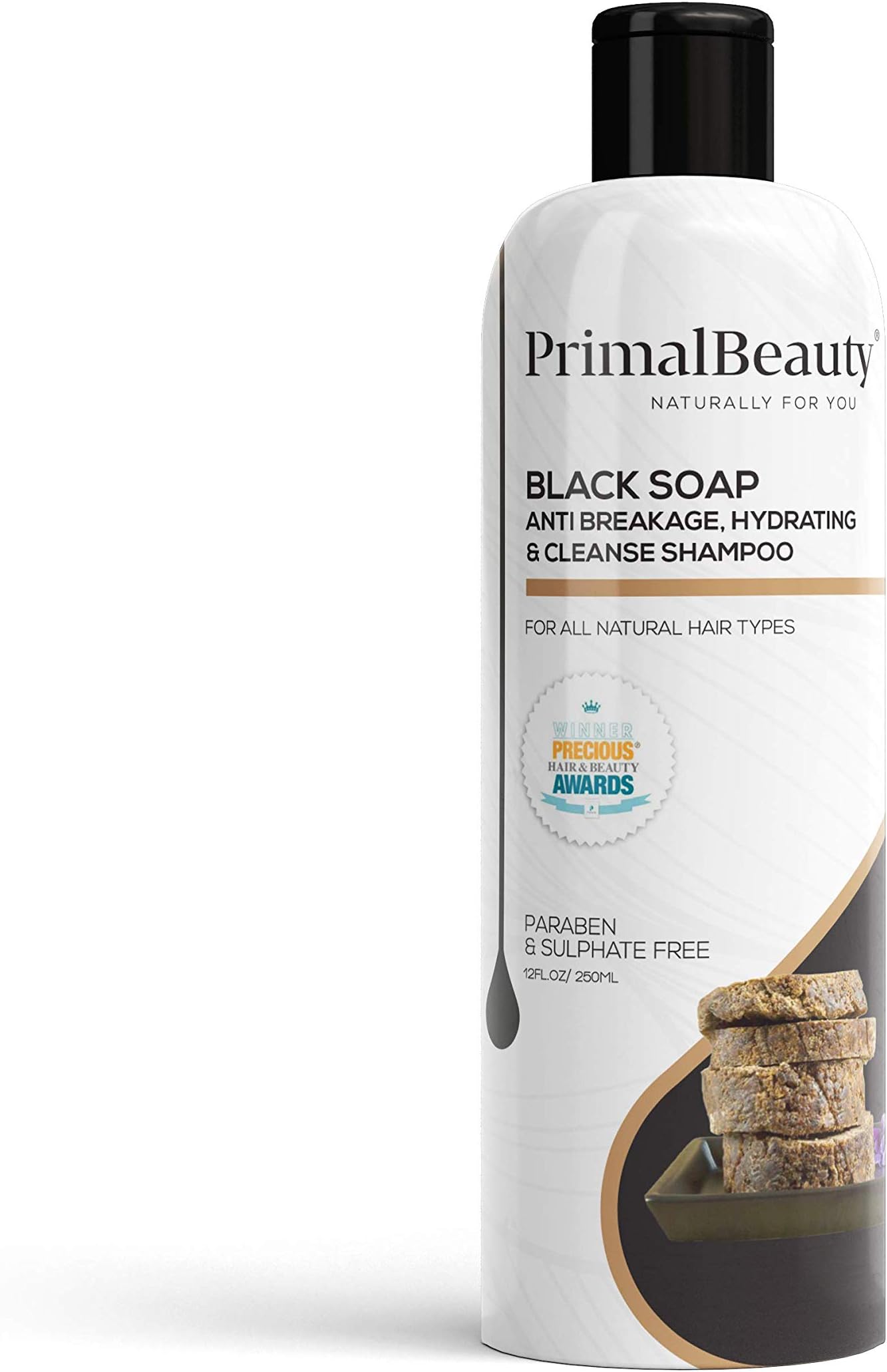 Primal Beauty Black Soap Shampoo, 250 ml