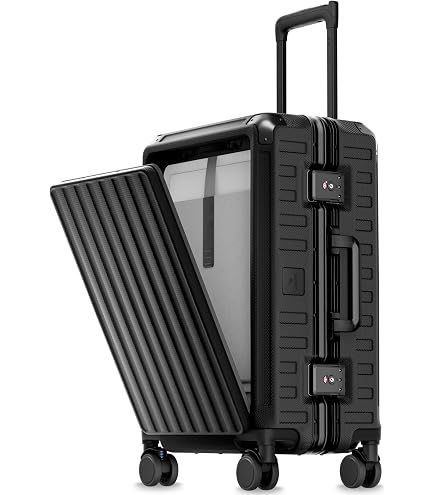 Amazon.com | LUGGEX Checked Suitcase with Spinner Wheels, 8010S