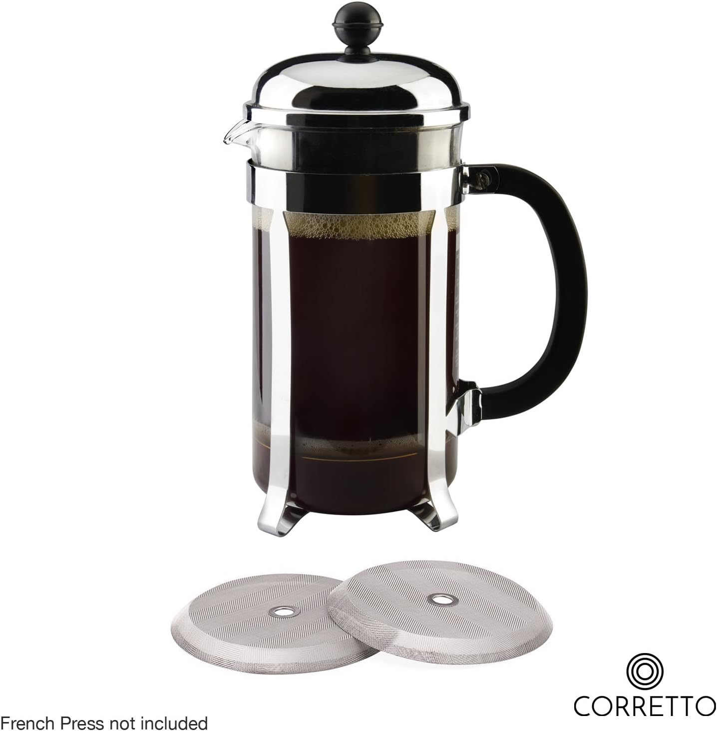 2 Universal French Press Replacement Filters for 8 Cup 34 OZ by