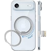 TORRAS 360 Magnetic Stand for iPhone Air Case, [Fit for MagSafe] [Military-Grade Protection] Slim Case for iPhone 17 Air, 2025, Clear, Ostand O3 Fitness Series