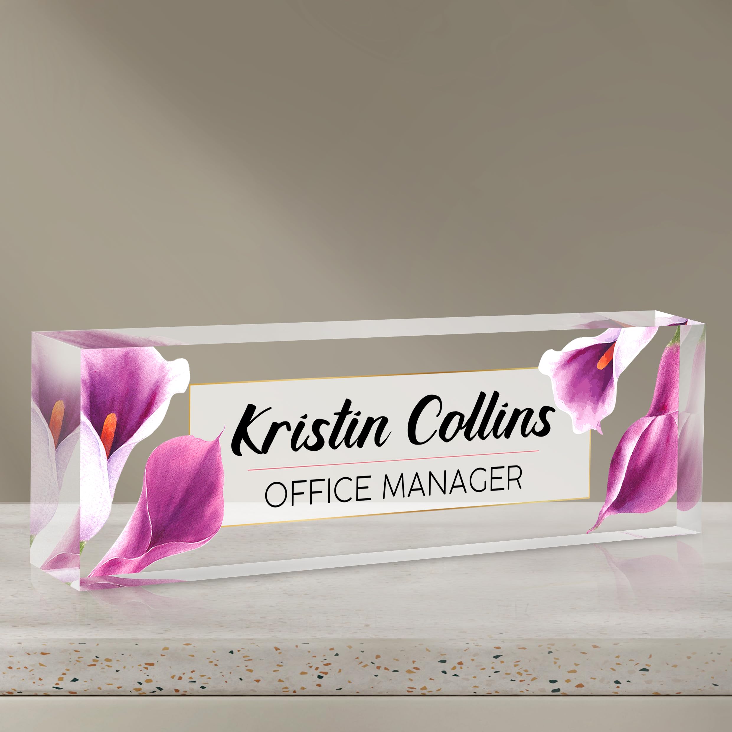 Custom Name Plate for Desk, Acrylic Office Decor