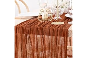 MLMW 6 Pack Terracotta Cheesecloth Table Runner Fall Rust Terracotta Table Runner Cheese Cloth Boho Gauze 160 inch 13.3ft for Wedding Party Baby Bridal Shower Harvest Birthday