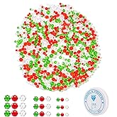 Christmas Beads, 750pcs Christmas Crystal Beads Christmas Red Green White AB for DIY Christmas Necklace Bracelet Earring and Decorations 4mm/6mm /8mm (Christmas Colorful)