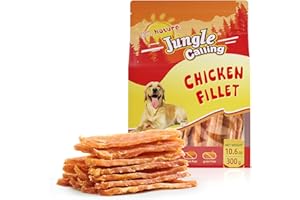 Jungle Calling Dog Treats Chicken Jerky Training Treats, Slow Roasted Snacks for Medium and Large Dogs Chewy Treats 10.6 Ounce (Chicken Fillet)