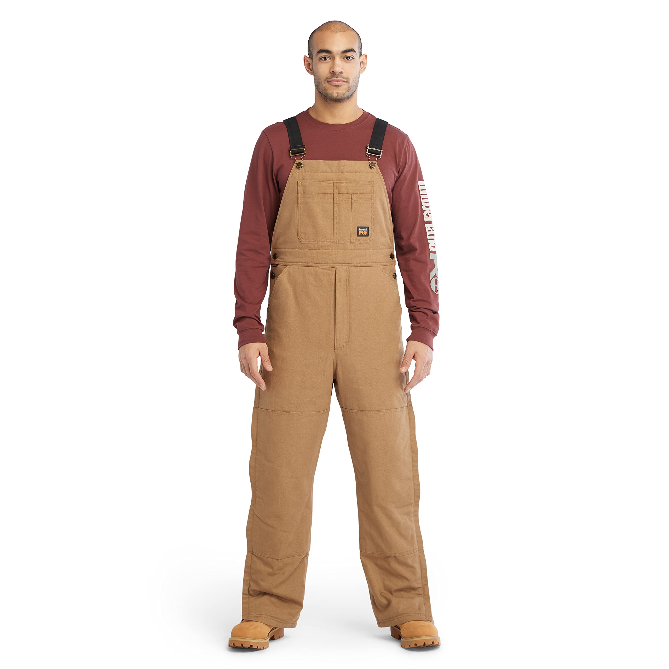 Timberland PRO Men’s Gritman Original Fit Insulated Bib Overalls, Dark Wheat, Large Tall