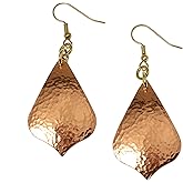 Hammered Copper Arabesque Drop Earrings
