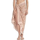 parihan Cotton Block Print Long Beach Sarong Pareo Swimsuit Cover Ups Women Wrap