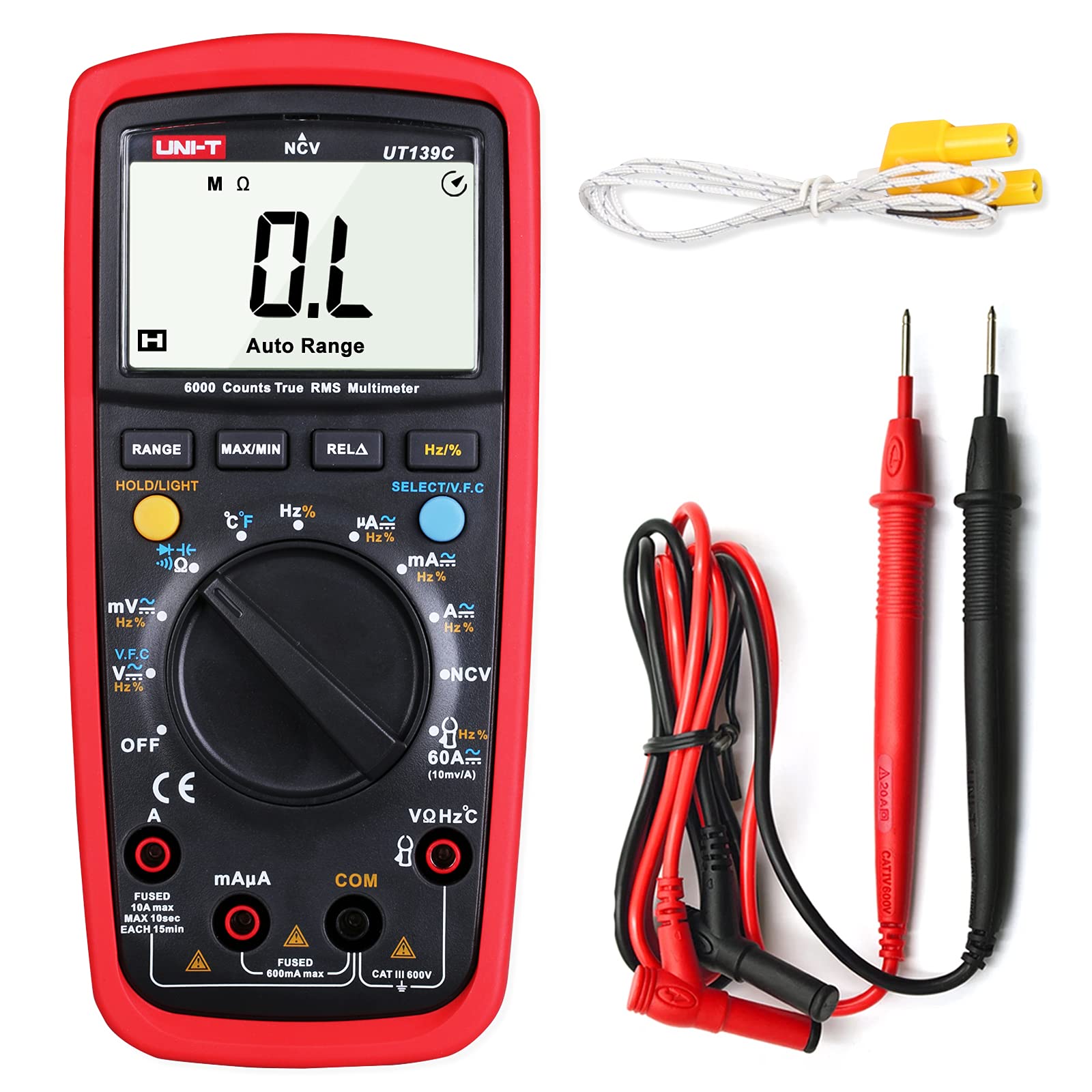 UNI-T UT139C Digital Multimeter AD/DC Voltage Current Tester with Resistance Capacitance NCV Test and Temperature Measurement