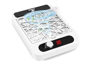 KOUZITOP Nail Dust Collector for Nail Techs,Compact & Quiet Vacuum Fan Dust Collector with Reusable Filter, Powerful Dust Suction Machine,Nail Tech Must Haves for Gel Polish,Pedicures,Salon & Home Use