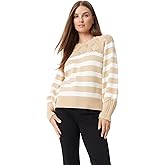 Sam Edelman Womens Joy Novelty Yoke and Cuff Pullover Sweater Standard