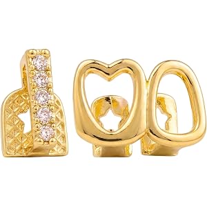 Gold Grillz for Women, Copper Cap, Hip Hop Style Teeth Accessories | Gold grillz， made of copper. Gold teeth caps with shiny
