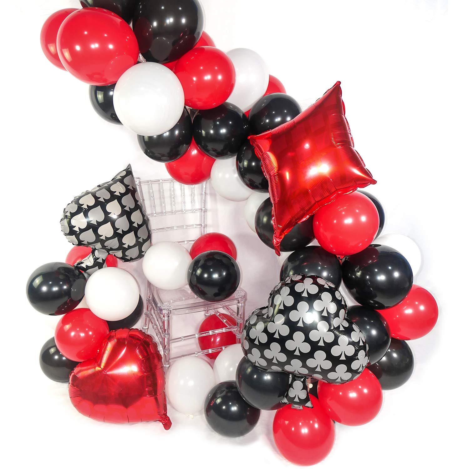 Las Vegas Decoration Fete Noir Et Blanc 54pcs 12 Pouces Blanc Ballon Baudruche Rouge Noir Pouces Ballon Aluminium Pour Fete Anniversaire Adulte Putwo Blanc Rouge Noir Ballon Casino Decoration Ballons De