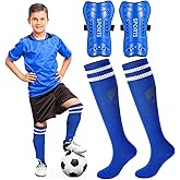 Syhood Soccer Shin Guards and Socks for Toddler Kids Youth, Lightweight Soccer Shin Pads Protective Defender Gear for 3-5, 5-10, 10-15 Years Old Children Teen Boys Girls Sports Game