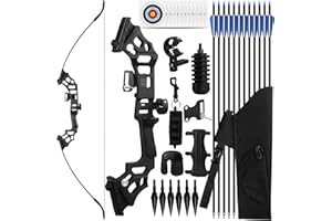 SERfawnCH 30/40lbs Recurve Bow & Arrow Set for Adults, Right-Handed Takedown Bow with Carbon Arrows, Hunting & Archery Practi