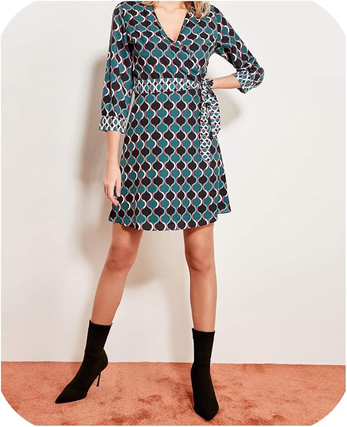 green patterned dress