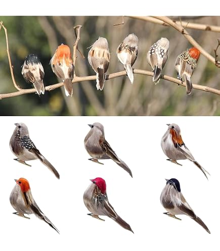 LWINGFLYER 6pcs Artificial Foam Feather Birds With Clips - Realistic Sparrow Ornaments For Crafts, Wreaths, Tree & Wedding Decor - View #4