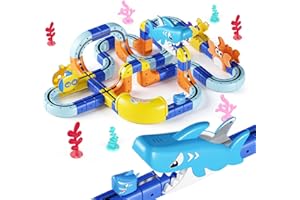Electric Train Toy Set, Chardfun Magnetic Train Set 117 PCS Shark Toys for 3-9 Year Old Boys Car Anti-Gravity Race Track East