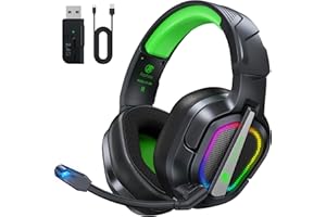 Fachixy FC200 Wireless Gaming Headset for PS5, PS4-2.4GHz USB Foldable Headphones with Mic - 3D Stereo Bluetooth Headset with 50Hrs Battery Life, for Switch, PC, Mac, Mobile