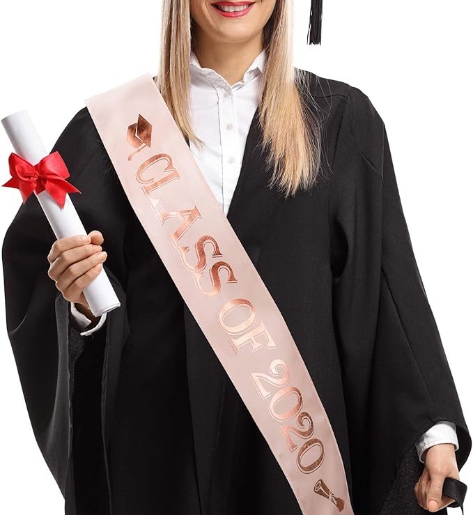 Konsait Rose Gold Class of 2020 Sash Graduation Sash I